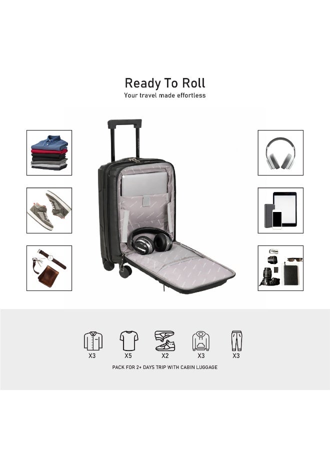 ايجل اكسبريس حقيبة سفر ترولي إيجل إكسبريس كروزر إيليت بهيكل هجين من البولي بروبيلين (PP)، مقاس 20 بوصة، قطعة واحدة، لون أسود - Image 4